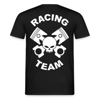 pistons and rods racing team - Men's T-Shirt - black - Back - AI Model Male 178 light (178cm)