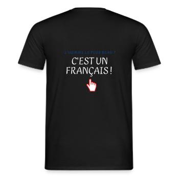 L'homme le plus beau est un Français - T-shirt homme - noir - Dos - AI Model Male 178 light (178cm)