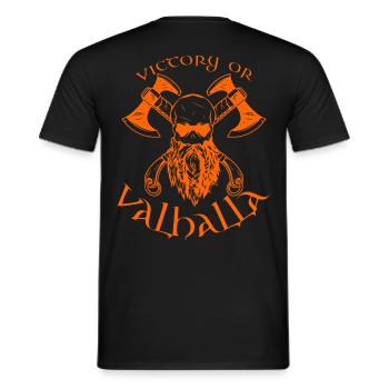 Victory or Valhalla - Männer T-Shirt - Schwarz - Hinten - AI Model Male 178 light (178cm)
