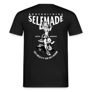Selfmade Bodybuilding - Woman shirt - Männer T-Shirt - Schwarz - Hinten - AI Model Male 178 light (178cm)