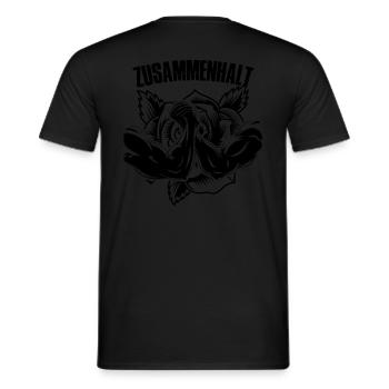 zusammenhalt rose - Männer T-Shirt - Schwarz - Hinten - AI Model Male 178 light (178cm)