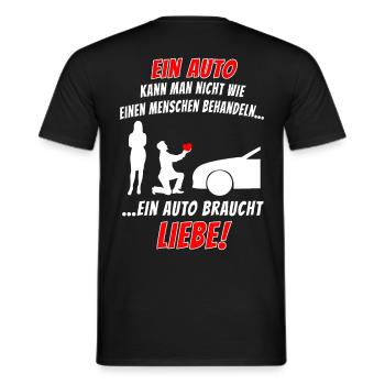 Ein Auto braucht Liebe Tuning Schrauber Werkstatt - Männer T-Shirt - Schwarz - Hinten - AI Model Male 178 light (178cm)
