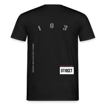 Le 103 - Men's T-Shirt - black - Back - AI Model Male 178 light (178cm)