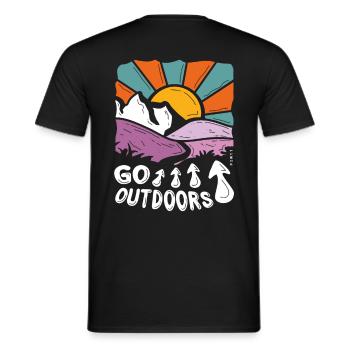 Go outdoors (weiss) - Männer T-Shirt - Schwarz - Hinten - AI Model Male 178 light (178cm)