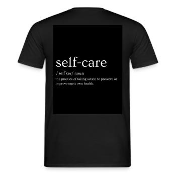 Self care is important - Männer T-Shirt - Schwarz - Hinten - AI Model Male 178 light (178cm)
