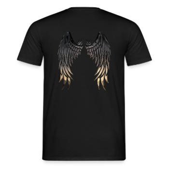 Engelsflügel / Skrzydła Anioła - Männer T-Shirt - Schwarz - Hinten - AI Model Male 178 light (178cm)