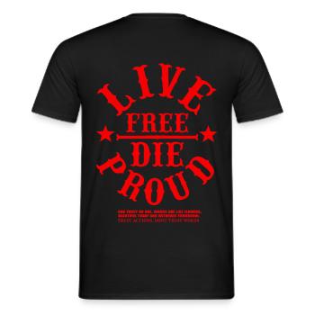 VIVRE LIBREMENT LES FIERS ACTIONS DE CONFIANCE NE FONT PAS CONFIANCE AUX MOTS - T-shirt homme - noir - Dos - AI Model Male 178 light (178cm)