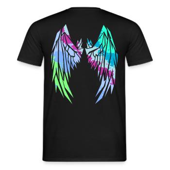 2reborn Wings Engelflügel modern art 6 - Männer T-Shirt - Schwarz - Hinten - AI Model Male 178 light (178cm)