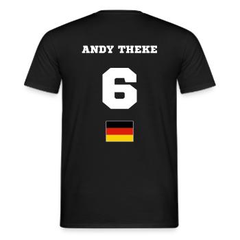 Andy Theke - Männer T-Shirt - Schwarz - Hinten - AI Model Male 178 light (178cm)