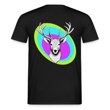 Reindeer - Men's T-Shirt - black - Back - AI Model Male 178 light (178cm)