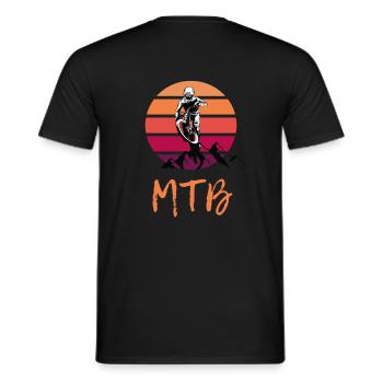 Mountain Bike MTB DH Freeride Enduro Bike Man - Men's T-Shirt - black - Back - AI Model Male 178 light (178cm)