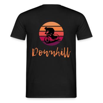 Downhill Mountain Biker DH MTB Enduro Gravity Trail - Men's T-Shirt - black - Back - AI Model Male 178 light (178cm)