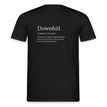 Downhill Mountain Biker DH MTB Gift Idea Words - Men's T-Shirt - black - Back - AI Model Male 178 light (178cm)