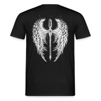 2reborn Angelwings Cross Sword 2 - Männer T-Shirt - Schwarz - Hinten - AI Model Male 178 light (178cm)