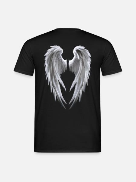 Angel Wings in white - Männer T-Shirt - Schwarz