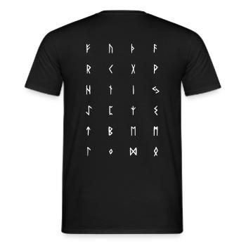 Elder Futhark Runes (Reverse) - Men's T-Shirt - black - Back - AI Model Male 178 light (178cm)