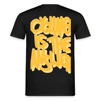 Cycling is the answer gelb - Männer T-Shirt - Schwarz - Hinten - AI Model Male 178 light (178cm)