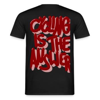 Cycling is the answer burgundy - Men's T-Shirt - black - Back - AI Model Male 178 light (178cm)