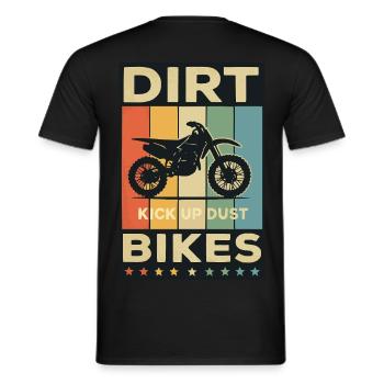 Kick Up Dust – Vintage Dirt Bike Vibes - Männer T-Shirt - Schwarz - Hinten - AI Model Male 178 light (178cm)