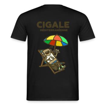 Cigale méditerranéenne - T-shirt homme - noir - Dos - AI Model Male 178 light (178cm)