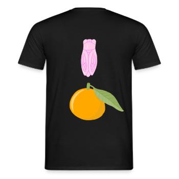 Pink cicada and Clementine - Men's T-Shirt - black - Back - AI Model Male 178 light (178cm)