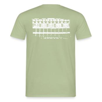 sound system - Men's T-Shirt - sage - Back - AI Model Male 178 light (178cm)