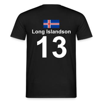Long Islandson - Men's T-Shirt - black - Back - AI Model Male 178 light (178cm)