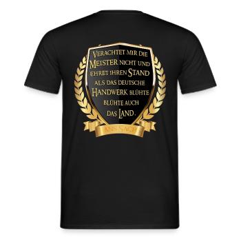 Meister Handwerk Meisterbrief - Männer T-Shirt - Schwarz - Hinten - AI Model Male 178 light (178cm)