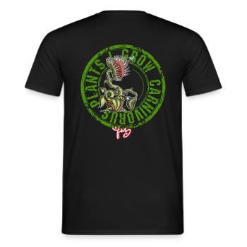 I Grow Carnivorous Plant - Men's T-Shirt - black - Back - AI Model Male 178 light (178cm)
