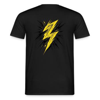 Dynamic Lightning Bolt - Men's T-Shirt - black - Back - AI Model Male 178 light (178cm)