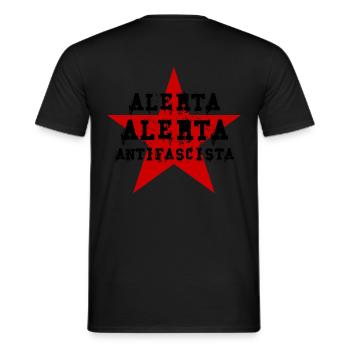 GÉNÉRALEMENT BACKPRINT IMPRESSION DOS ALERTA ANTIFA - T-shirt homme - noir - Dos - AI Model Male 178 light (178cm)