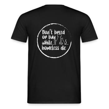 Dont breed weiß - Männer T-Shirt - Schwarz - Hinten - AI Model Male 178 light (178cm)