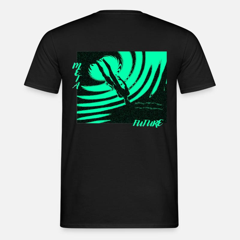 Monochrome graphic sci-fi meta human typography - Men’s T-shirt - black