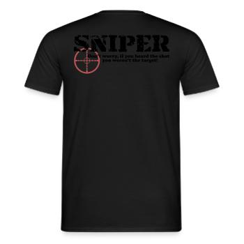 Sniper Hear - Men's T-Shirt - black - Back - AI Model Male 178 light (178cm)