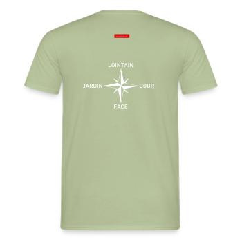 Rose des intermittents - T-shirt homme - vert sauge - Dos - AI Model Male 178 light (178cm)