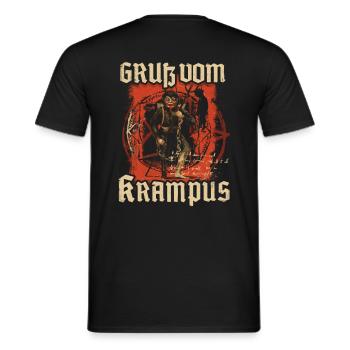 GRUß VOM KRAMPUS NIKOLAUS KRAMPUSTAG GESCHENK - Männer T-Shirt - Schwarz - Hinten - AI Model Male 178 light (178cm)