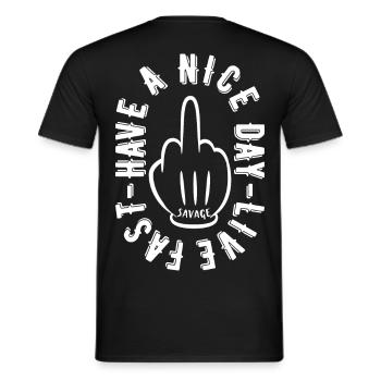 HAVE A NICE DAY - Männer T-Shirt - Schwarz - Hinten - AI Model Male 178 light (178cm)