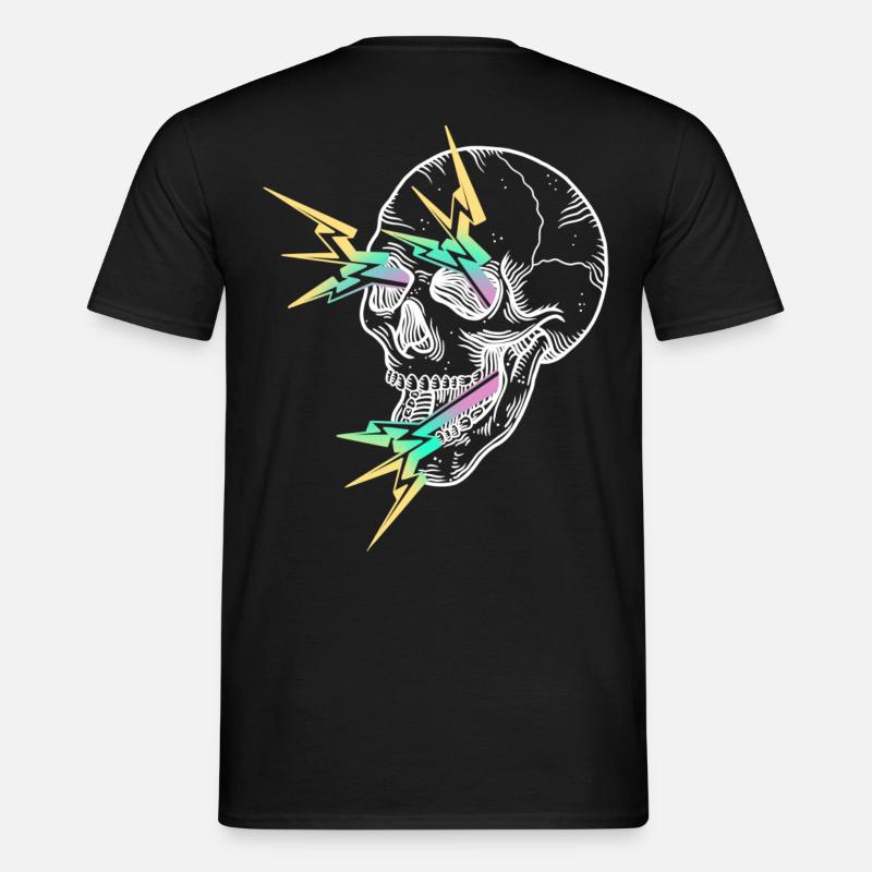 Skull Flash weiß - Männer T-Shirt - Schwarz
