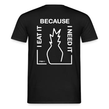 Ananas (weiss) - Männer T-Shirt - Schwarz - Hinten - AI Model Male 178 light (178cm)