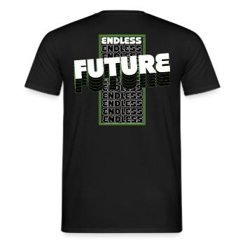 ENDLESS FUTURE - Männer T-Shirt - Schwarz - Hinten - AI Model Male 178 light (178cm)