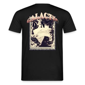 Afro-futurism "Galactic One" - Men's T-Shirt - black - Back - AI Model Male 178 light (178cm)