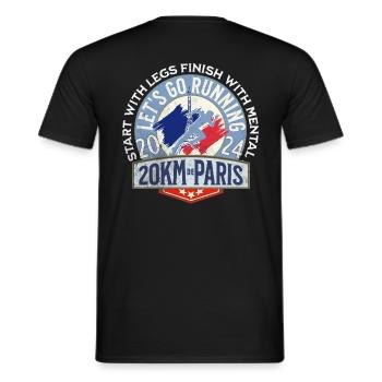Let s go running in Paris 1 - T-shirt homme - noir - Dos - AI Model Male 178 light (178cm)