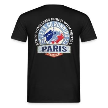 Auf geht's zum Paris-Marathon - Männer T-Shirt - Schwarz - Hinten - AI Model Male 178 light (178cm)