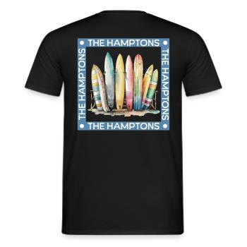Surfen in den Hamptons - Männer T-Shirt - Schwarz - Hinten - AI Model Male 178 light (178cm)