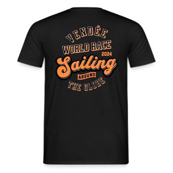 Vendee world sailing race around the globe - T-shirt homme - noir - Dos - AI Model Male 178 light (178cm)
