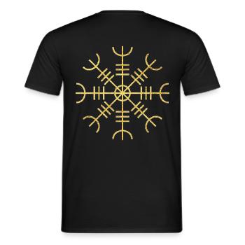 Casque de terreur viking symbole Aegishjalmur - T-shirt homme - noir - Dos - AI Model Male 178 light (178cm)