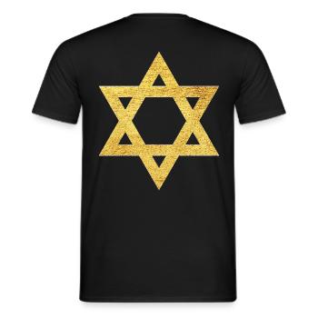 Star of David Faith Symbol of Protection - Men's T-Shirt - black - Back - AI Model Male 178 light (178cm)