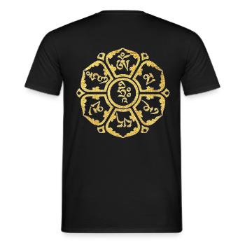 Om Mani Padme Hum Mantra de la Protection Spirituelle - T-shirt homme - noir - Dos - AI Model Male 178 light (178cm)