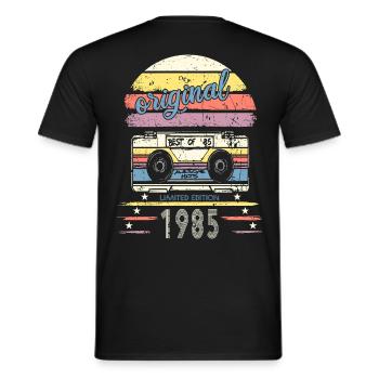 1985 original kasette - Männer T-Shirt - Schwarz - Hinten - AI Model Male 178 light (178cm)