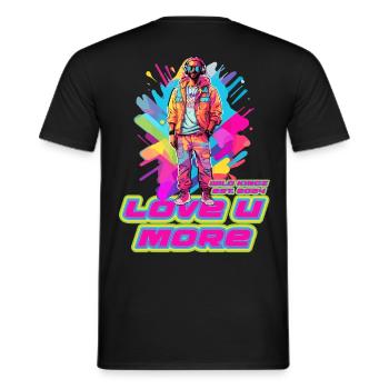 Liebe - Männer T-Shirt - Schwarz - Hinten - AI Model Male 178 light (178cm)